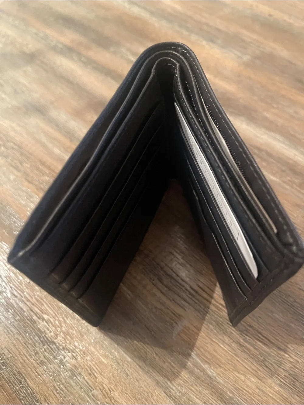Perry Ellis Black Leather Bi-Fold Wallet